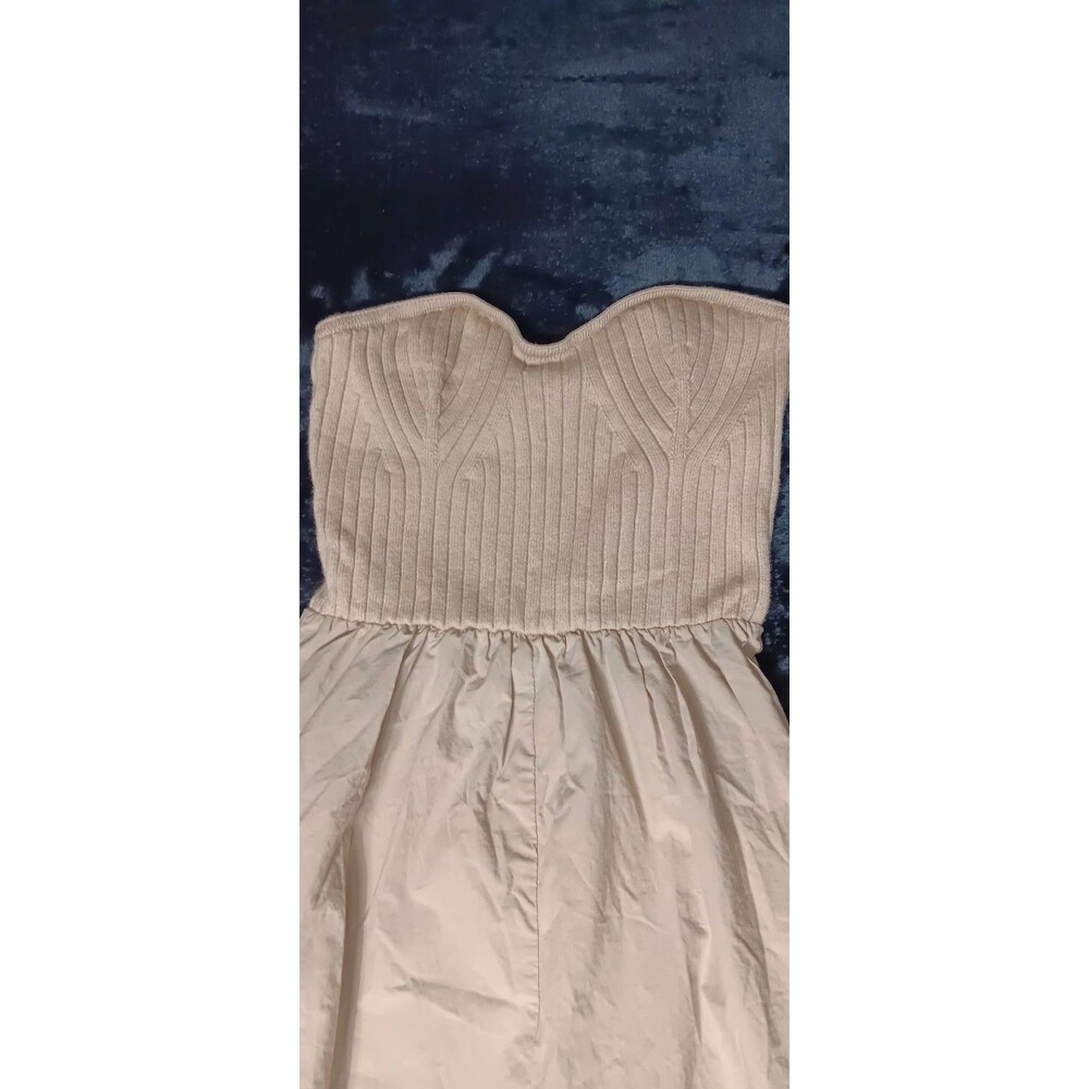 Universal Thread Ribbed Strapless Tube Maxi Dress XS Beige Sweetheart Boho - Picture 3 of 10